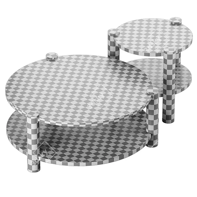 LUNDEN Modern Coffee Accent Tables 3D model image 11