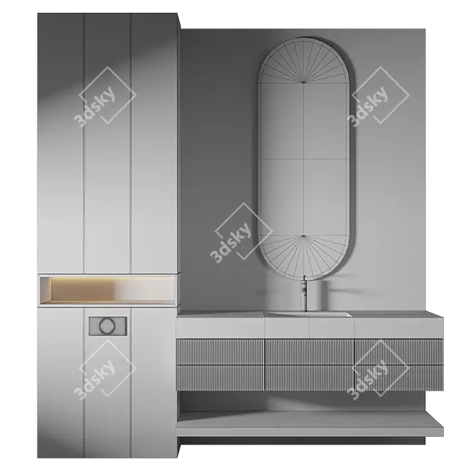 Luxury 3D Bathroom Model Kit 3D model image 2