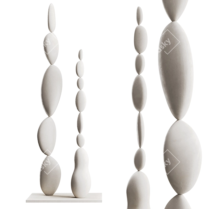 Modern Totem Sculpture by Joel Escalona 3D model image 1