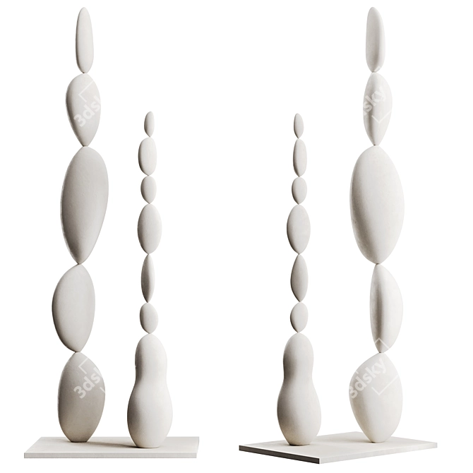 Modern Totem Sculpture by Joel Escalona 3D model image 2
