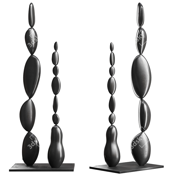Modern Totem Sculpture by Joel Escalona 3D model image 3