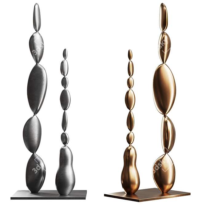 Modern Totem Sculpture by Joel Escalona 3D model image 5