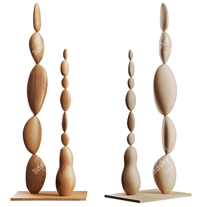 Modern Totem Sculpture by Joel Escalona 3D model image 6
