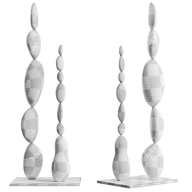 Modern Totem Sculpture by Joel Escalona 3D model image 7