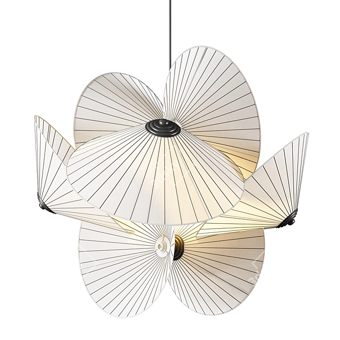 Elegant Scallop Pendant Light 3D model image 1