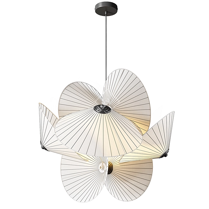 Elegant Scallop Pendant Light 3D model image 2