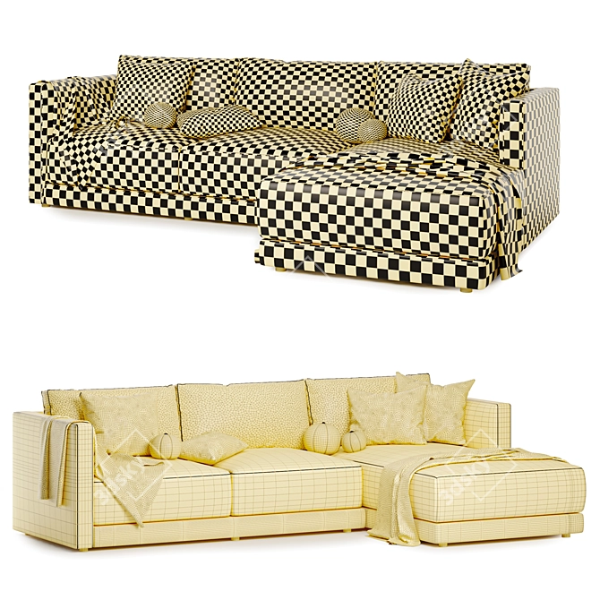 Astra Two-Piece Sectional Set 3D model image 4