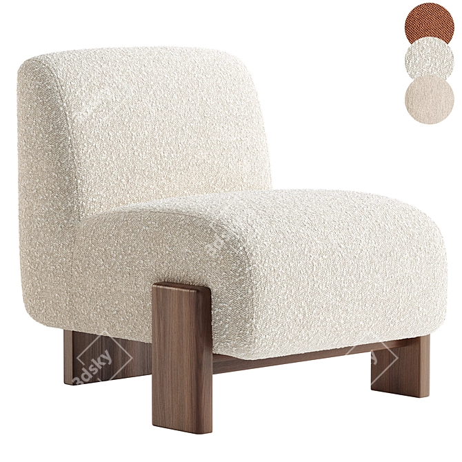 Rust Slipper Chair: Classic Elegance 3D model image 1