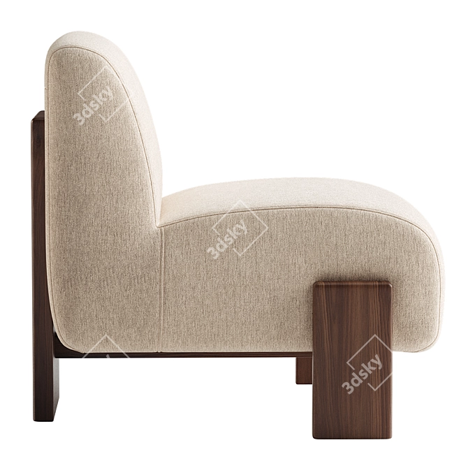 Rust Slipper Chair: Classic Elegance 3D model image 3