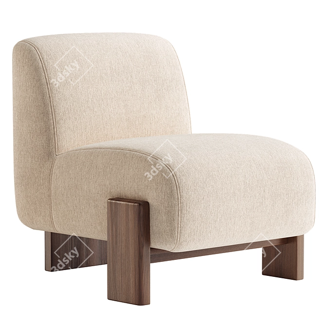 Rust Slipper Chair: Classic Elegance 3D model image 4