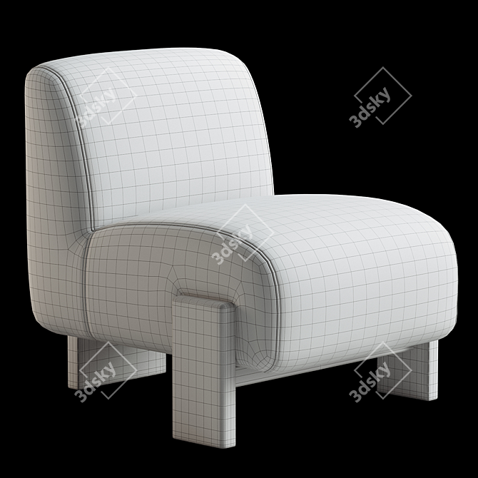 Rust Slipper Chair: Classic Elegance 3D model image 5