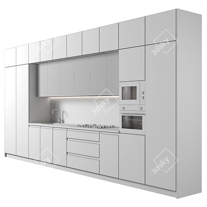 Modern Island Kitchen 3D Model 3D model image 4