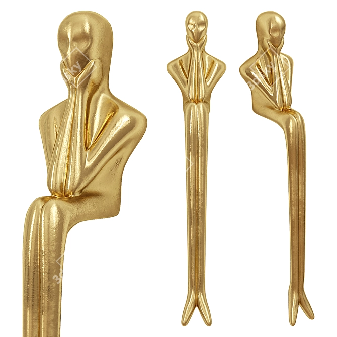 MATOOYA Furniture Handle Thinker Shape 3D model image 1