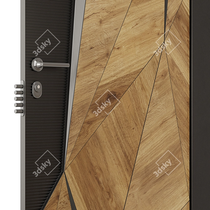 Modern Entrance Door Set60 3D model image 3