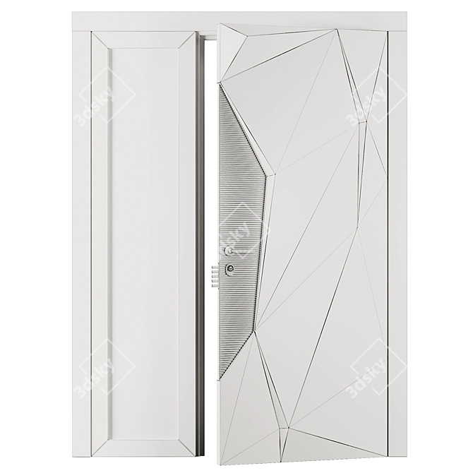 Modern Entrance Door Set60 3D model image 4