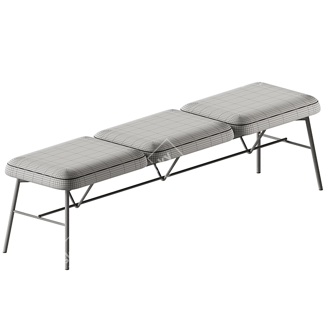  Chic Fabric Bench by Et al 3D model image 5