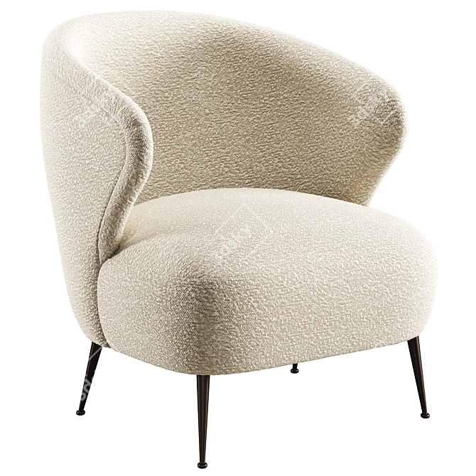 Modern Jeanne Boucle Armchair Soho 3D model image 1