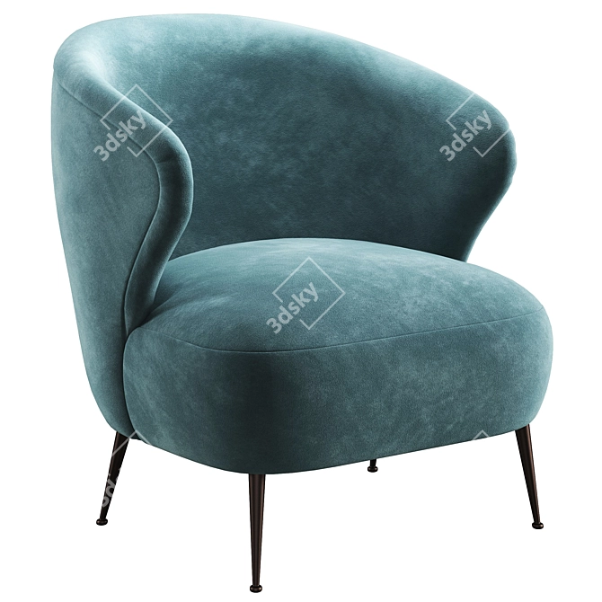 Modern Jeanne Boucle Armchair Soho 3D model image 2