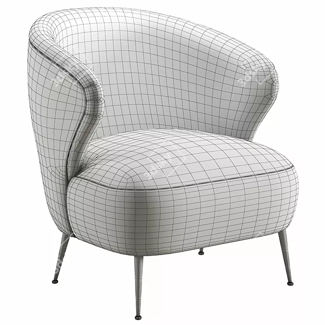 Modern Jeanne Boucle Armchair Soho 3D model image 6