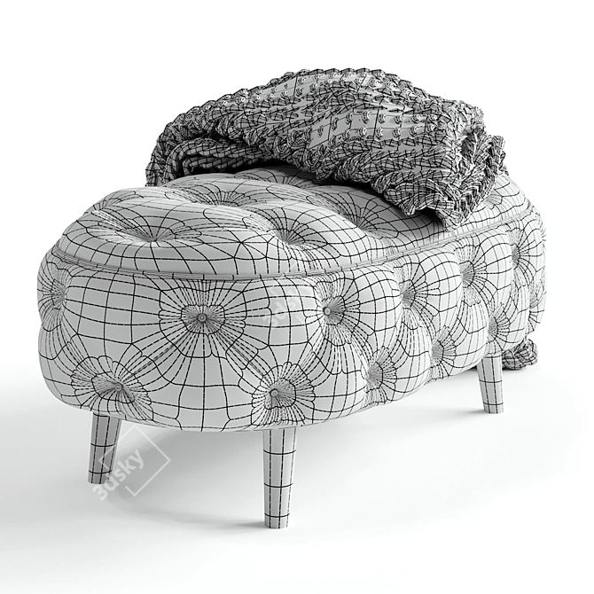 Luxury Ottoman Footstool JEAN 3D model image 6