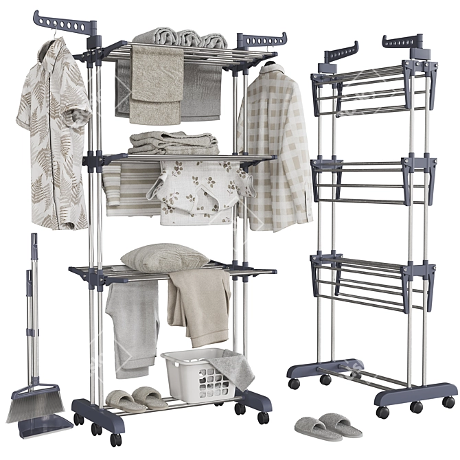  Maximized Clothes Drying Rack Stand 3D model image 10