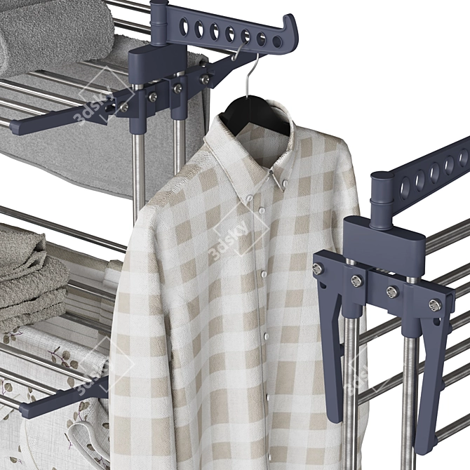  Maximized Clothes Drying Rack Stand 3D model image 15