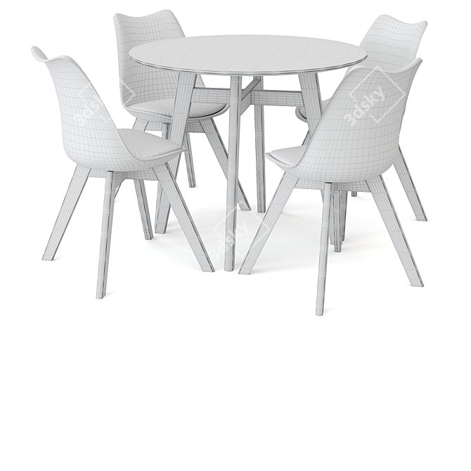 Fran-4 Chair + Target Round Table 3D model image 9