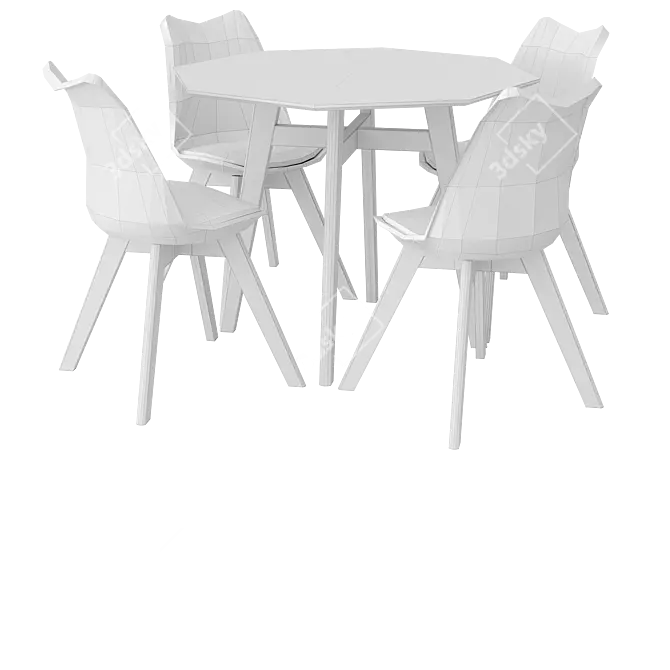 Fran-4 Chair + Target Round Table 3D model image 10