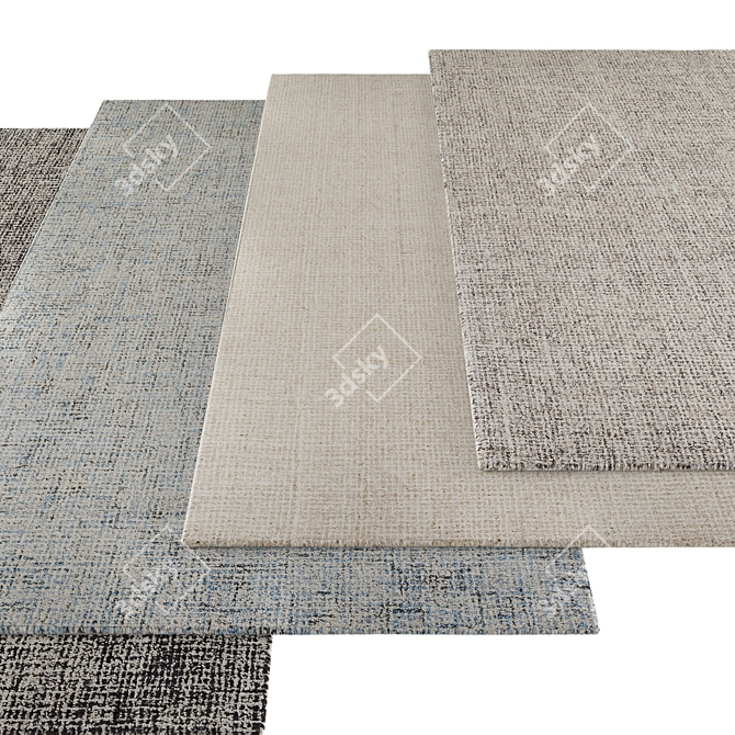 High-Resolution Textured Carpets Set 3D model image 2