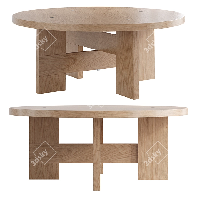Sleek Oak Mio Coffee Table 3D model image 1