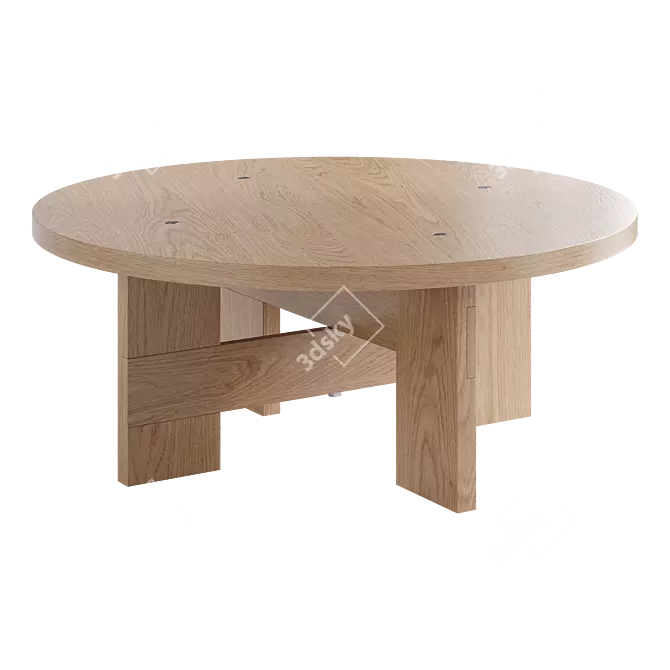 Sleek Oak Mio Coffee Table 3D model image 2