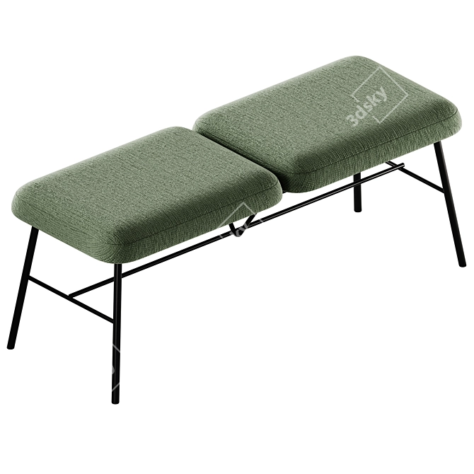 Myra Fabric Bench & Stool 3D model image 2