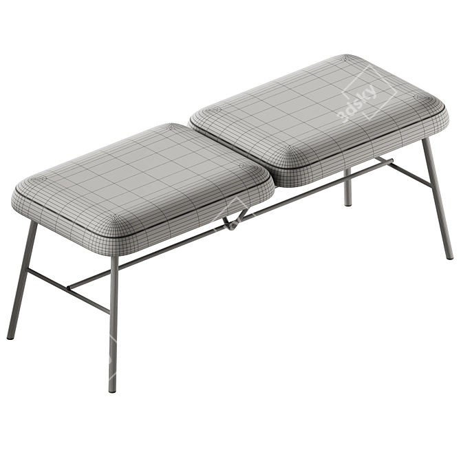 Myra Fabric Bench & Stool 3D model image 6