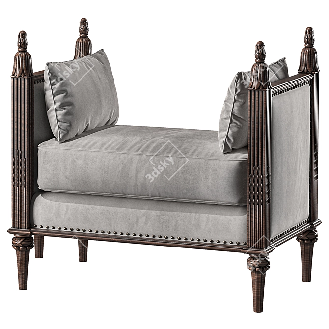 Ebanista Villandry Upholstered Bench 3D model image 3