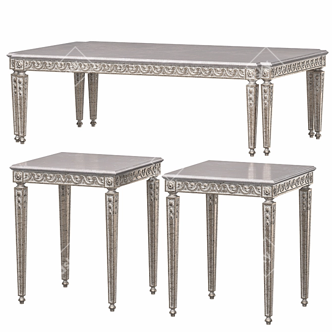 Luxury Italian Coffee Table Ensemble 3D model image 1