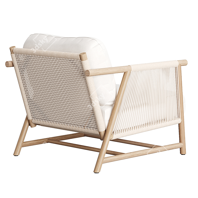 Coastal Teak Lounge Chair 3D model image 2