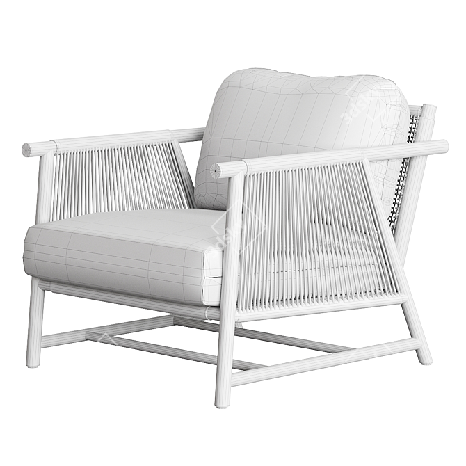 Coastal Teak Lounge Chair 3D model image 3