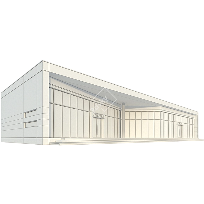 Highly Detailed Modern Commercial Building 3D model image 5