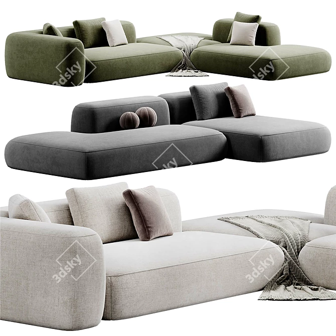 LAVSIT Modular Sofa Leman: Stylish and Functional 3D model image 3