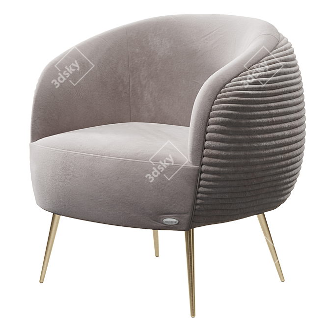 Velvet Garda Decor Chair: Microfiber GTR 3D model image 1