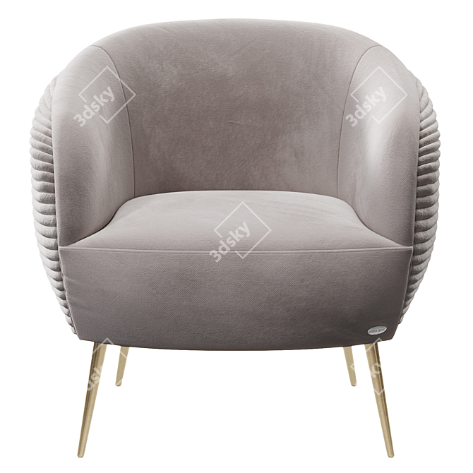 Velvet Garda Decor Chair: Microfiber GTR 3D model image 2