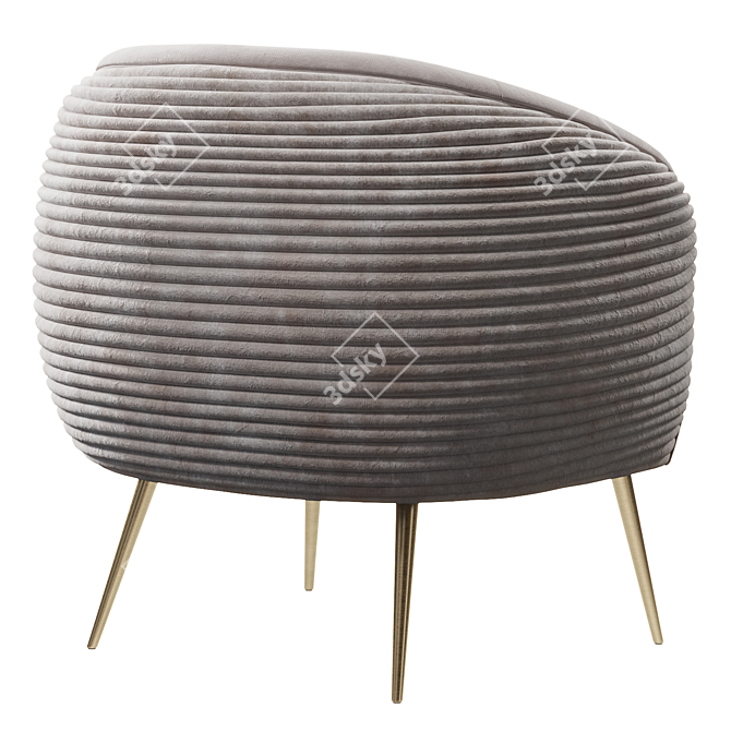 Velvet Garda Decor Chair: Microfiber GTR 3D model image 5