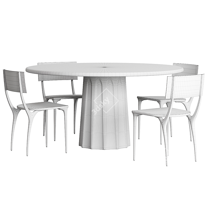 Sculptural Outdoor Dining Set 3D model image 5