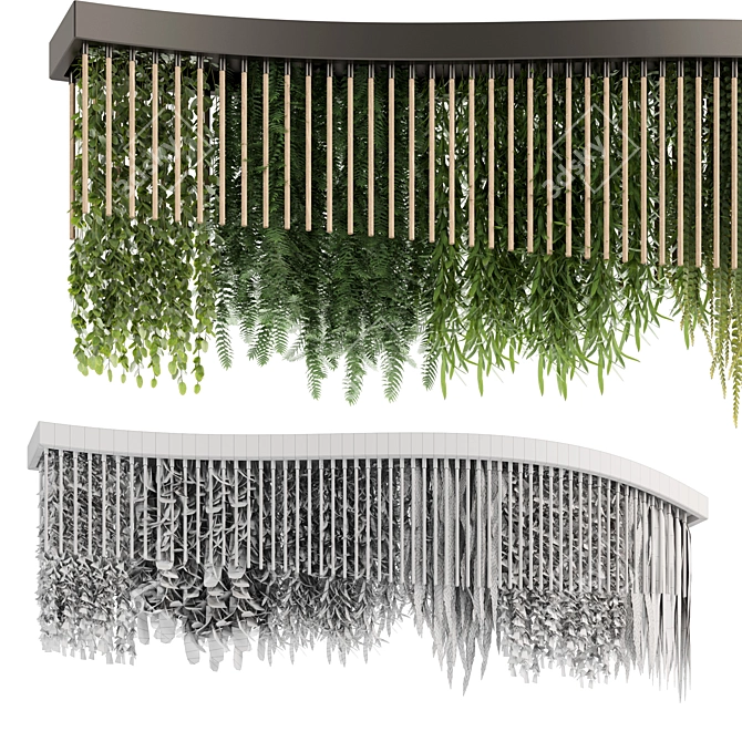 High-Quality Hanging Indoor Plant Set 3D model image 6