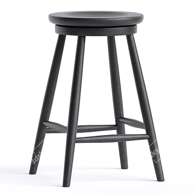 Rustic Charm with Haskin Stool 3D model image 2