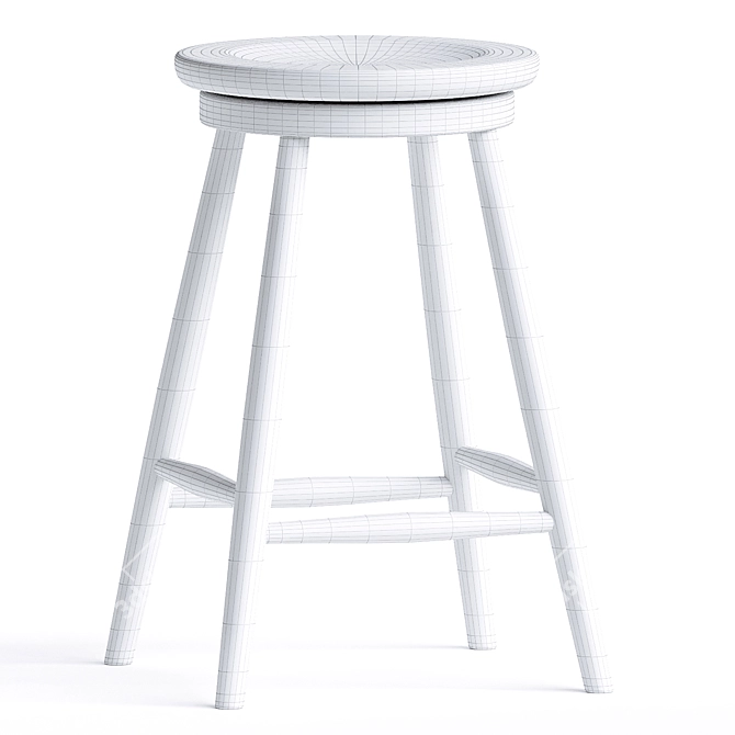 Rustic Charm with Haskin Stool 3D model image 6