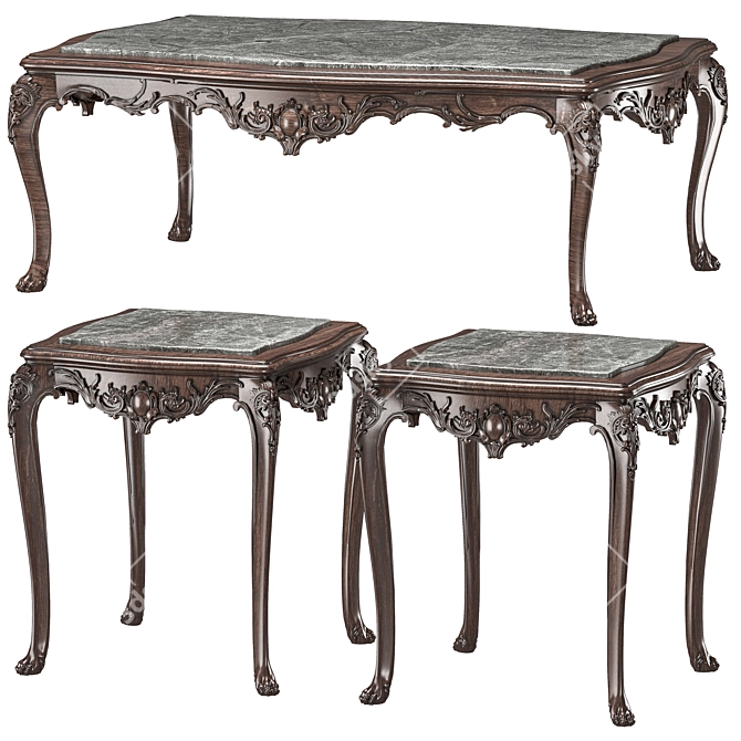 Elegant French Coffee Table 732 3D model image 1