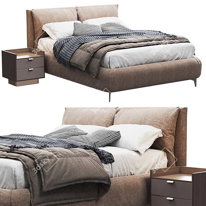 Perdormire Osaka Bed Set 3D model image 1