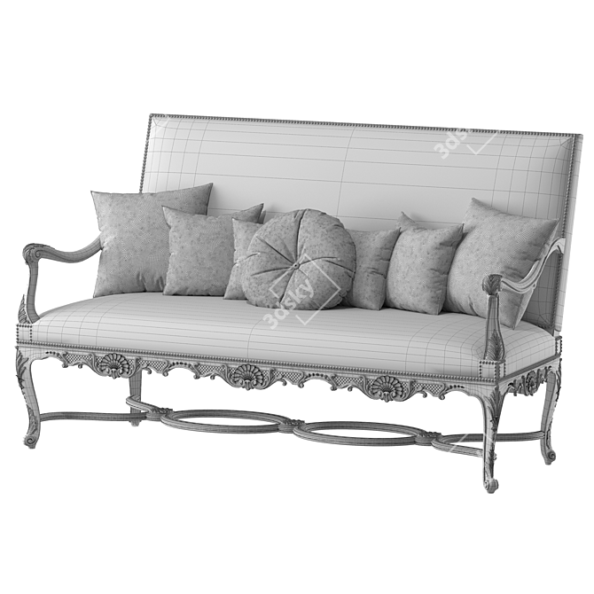  Elegant Louis Sofa 2347 3D model image 3