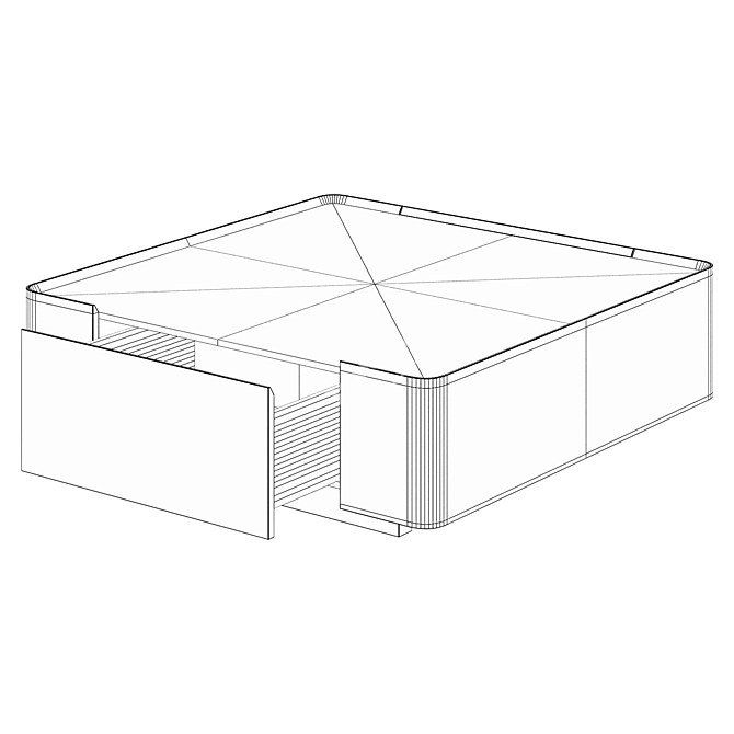 American Walnut Magazine Table 3D model image 5